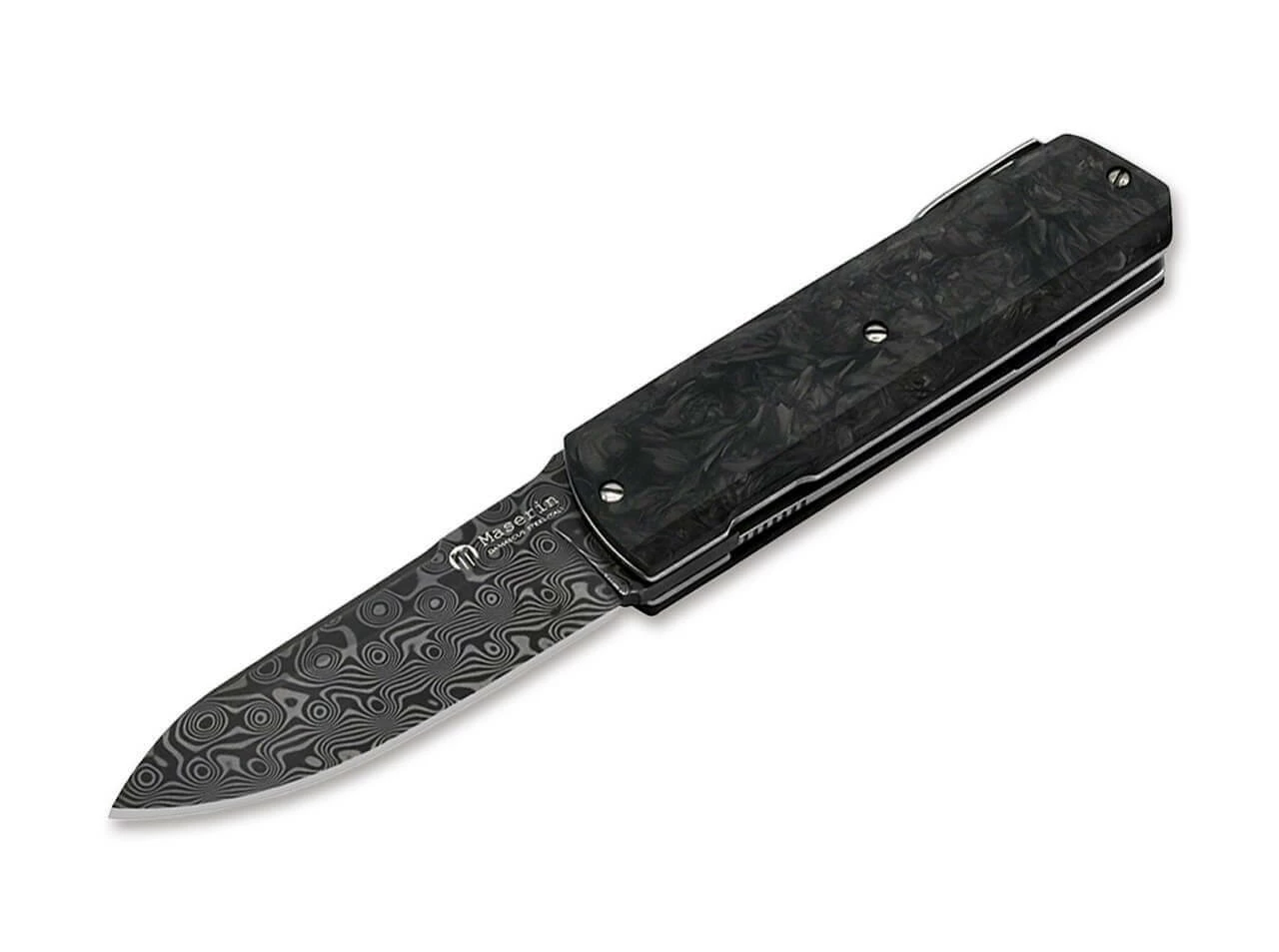 Silver Sport Knife Damascus CF Black 1 Silver Sport Knife Damascus CF Black